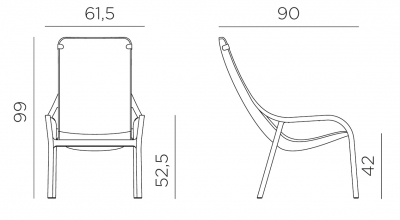 Лаунж-кресло пластиковое Nardi Net Lounge стеклопластик тортора Фото 2