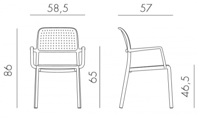 Комплект пластиковых кресел Nardi Bora Set 2 стеклопластик тортора Фото 2