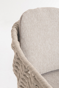 Кресло плетеное с подушками Garden Relax Tamires тик, алюминий, роуп, олефин натуральный, бежевый, серый Фото 7
