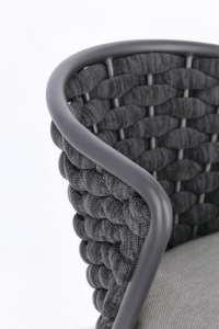 Стул плетеный с подушкой Garden Relax Harlow алюминий, роуп, олефин антрацит, графит Фото 7