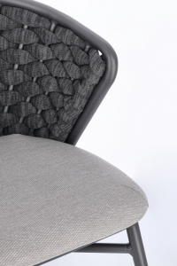Стул плетеный с подушкой Garden Relax Harlow алюминий, роуп, олефин антрацит, графит Фото 8