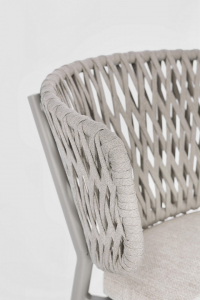 Кресло плетеное с подушкой Garden Relax Noelia алюминий, роуп, акрил лунный Фото 7