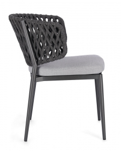 Кресло плетеное с подушкой Garden Relax Noelia алюминий, роуп, акрил антрацит, серый Фото 3