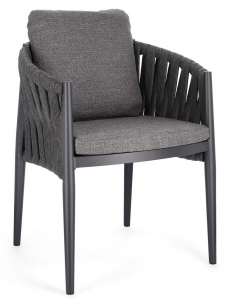 Кресло плетеное с подушками Garden Relax Jacinta алюминий, роуп, олефин антрацит, темно-серый Фото 1
