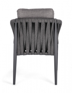 Кресло плетеное с подушками Garden Relax Jacinta алюминий, роуп, олефин антрацит, темно-серый Фото 3