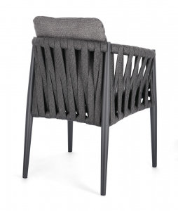 Кресло плетеное с подушками Garden Relax Jacinta алюминий, роуп, олефин антрацит, темно-серый Фото 4
