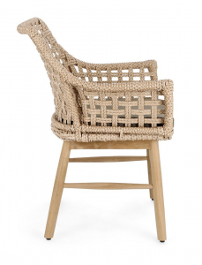 Кресло плетеное с подушкой Garden Relax Wilson тик, алюминий, искусственный ротанг, олефин натуральный, коричневый Фото 3