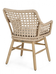 Кресло плетеное с подушкой Garden Relax Wilson тик, алюминий, искусственный ротанг, олефин натуральный, коричневый Фото 4