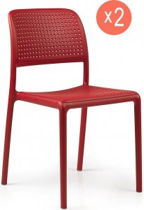Комплект пластиковых стульев Nardi Bora Bistrot Set 2 стеклопластик красный Фото 1