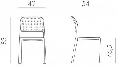 Комплект пластиковых стульев Nardi Bora Bistrot Set 2 стеклопластик тортора Фото 2