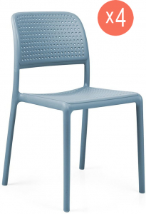 Комплект пластиковых стульев Nardi Bora Bistrot Set 4 стеклопластик голубой Фото 1