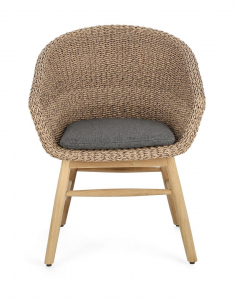 Кресло плетеное с подушкой Garden Relax Genesis тик, алюминий, искусственный ротанг, олефин натуральный, серый Фото 2