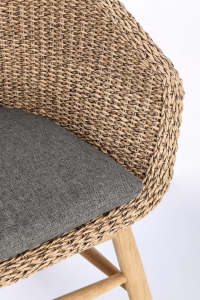 Кресло плетеное с подушкой Garden Relax Genesis тик, алюминий, искусственный ротанг, олефин натуральный, серый Фото 7