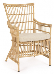 Кресло плетеное с подушкой Garden Relax Adelma алюминий, искусственный ротанг, олефин натуральный, бежевый Фото 1