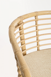 Кресло плетеное барное с подушкой Garden Relax Alaida алюминий, искусственный ротанг, олефин натуральный, бежевый Фото 7