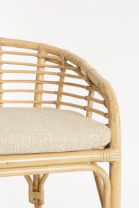 Кресло плетеное барное с подушкой Garden Relax Alaida алюминий, искусственный ротанг, олефин натуральный, бежевый Фото 8