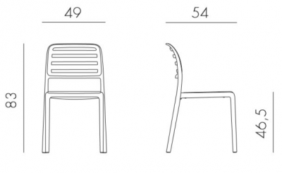 Комплект пластиковых стульев Nardi Costa Bistrot Set 2 стеклопластик антрацит Фото 2
