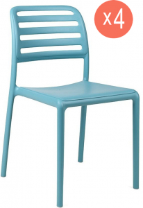 Комплект пластиковых стульев Nardi Costa Bistrot Set 4 стеклопластик голубой Фото 1