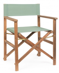 Кресло деревянное складное Garden Relax Noemi Director акация, полиэстер коричневый, зеленый шалфей Фото 1