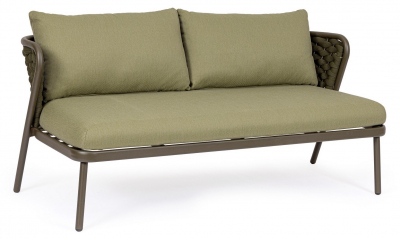 Диван двухместный с подушками Garden Relax Harlow алюминий, роуп, олефин коричневый, зеленый, оливковый Фото 1