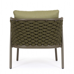 Лаунж-стул плетеный с подушками Garden Relax Harlow алюминий, роуп, олефин коричневый, зеленый, оливковый Фото 5