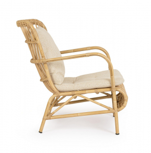 Лаунж-кресло плетеное с подушками Garden Relax Florisel алюминий, искусственный ротанг, олефин натуральный, бежевый Фото 3