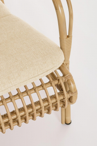 Лаунж-кресло плетеное с подушками Garden Relax Florisel алюминий, искусственный ротанг, олефин натуральный, бежевый Фото 7