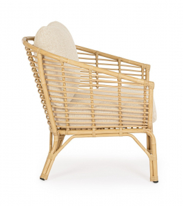 Лаунж-кресло плетеное с подушкой Garden Relax Mabel алюминий, искусственный ротанг, олефин натуральный, бежевый Фото 5