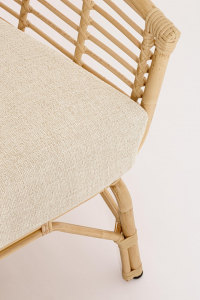 Лаунж-кресло плетеное с подушкой Garden Relax Mabel алюминий, искусственный ротанг, олефин натуральный, бежевый Фото 9