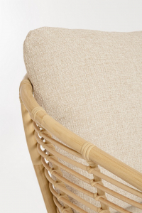 Лаунж-кресло плетеное с подушкой Garden Relax Mabel алюминий, искусственный ротанг, олефин натуральный, бежевый Фото 8