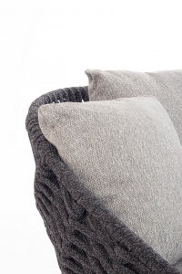 Лаунж-лежак плетеный с подушками Garden Relax Tamires тик, алюминий, роуп, олефин натуральный, антрацит, серый Фото 6