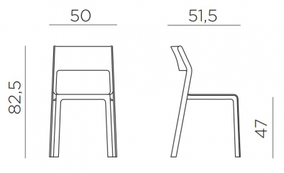 Комплект пластиковых стульев Nardi Trill Bistrot Set 4 стеклопластик бирюзовый Фото 2