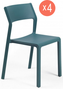Комплект пластиковых стульев Nardi Trill Bistrot Set 4 стеклопластик бирюзовый Фото 1