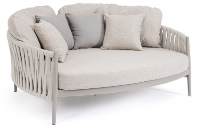 Лаунж-лежак плетеный с подушками Garden Relax Jacinta алюминий, роуп, олефин серый Фото 1