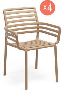 Комплект пластиковых кресел Nardi Doga Set 4 стеклопластик капучино Фото 1