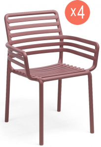 Комплект пластиковых кресел Nardi Doga Set 4 стеклопластик марсала Фото 1