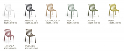 Комплект пластиковых стульев Nardi Doga Bistrot Set 4 стеклопластик капучино Фото 3