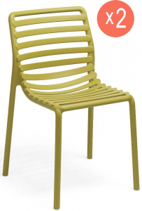 Комплект пластиковых стульев Nardi Doga Bistrot Set 2 стеклопластик грушевый Фото 1