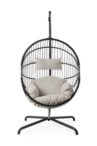 Кресло плетеное подвесное Garden Relax Finley сталь, роуп, полиэстер антрацит, серый Фото 2
