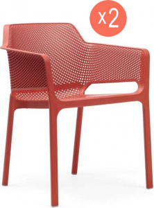 Комплект пластиковых кресел Nardi Net Set 2 стеклопластик коралловый Фото 1