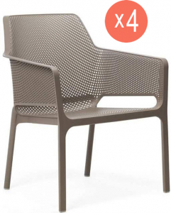 Комплект пластиковых кресел Nardi Net Relax Set 4 стеклопластик тортора Фото 1