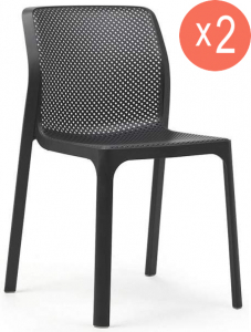 Комплект пластиковых стульев Nardi Bit Set 2 стеклопластик антрацит Фото 1