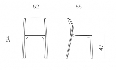 Комплект пластиковых стульев Nardi Bit Set 4 стеклопластик горчичный Фото 2