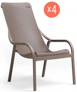 Комплект пластиковых кресел Nardi Net Lounge Set 4 стеклопластик тортора Фото 1