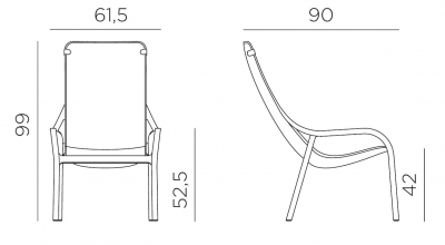 Комплект пластиковых кресел Nardi Net Lounge Set 2 стеклопластик горчичный Фото 2