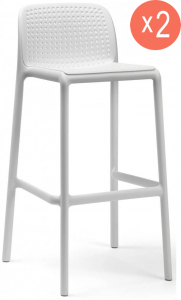 Комплект пластиковых барных стульев Nardi Lido Set 2 стеклопластик белый Фото 1