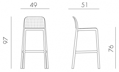Комплект пластиковых барных стульев Nardi Lido Set 4 стеклопластик белый Фото 2