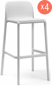 Комплект пластиковых барных стульев Nardi Lido Set 4 стеклопластик белый Фото 1