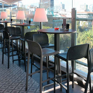 Комплект пластиковых полубарных стульев Nardi Lido Mini Set 4 стеклопластик антрацит Фото 6
