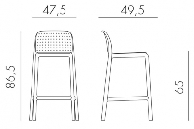Комплект пластиковых полубарных стульев Nardi Lido Mini Set 2 стеклопластик тортора Фото 2
